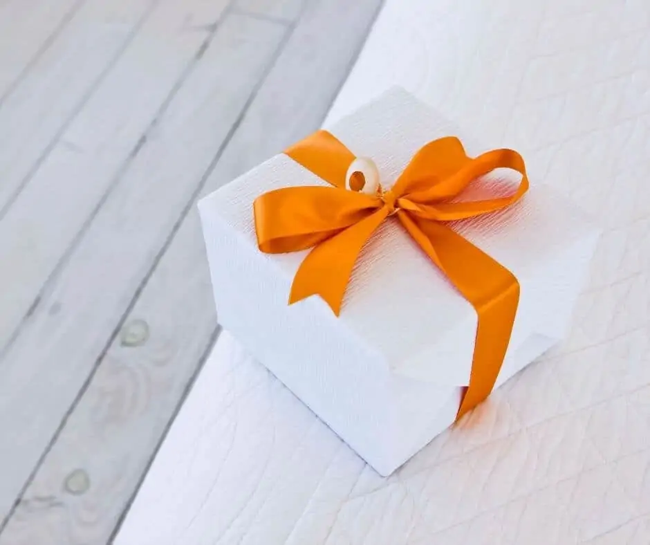 Gift with orange bow