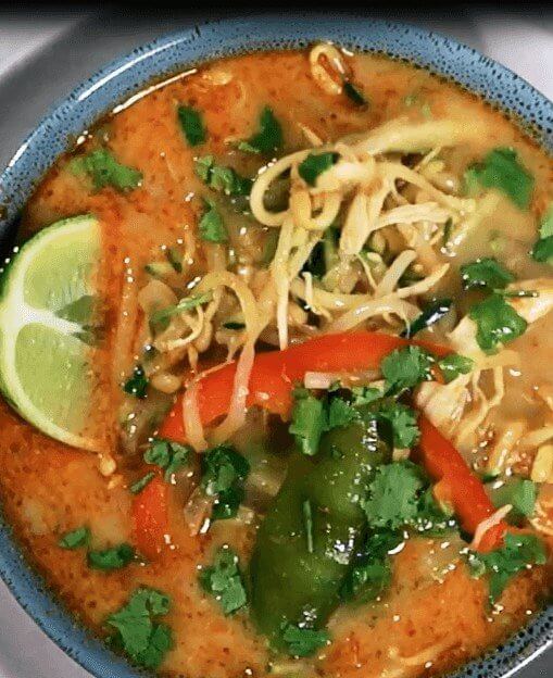 Bowl of Thai Chicken and Vegetable Soup