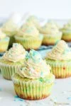 Keto vanilla confetti cupcakes