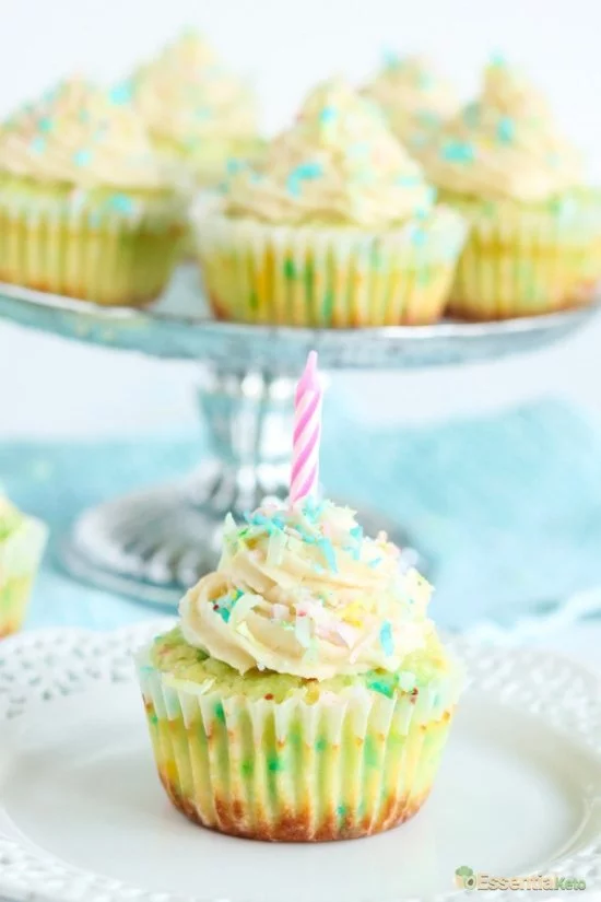 Low Carb Funfetti Birthday Cupcake