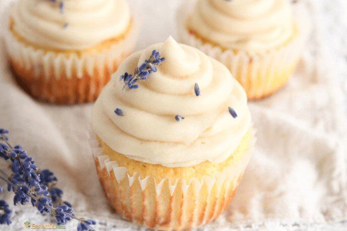 Low Carb Vanilla Lavender Cupcakes