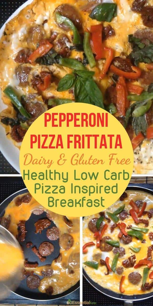 Healthy Low Carb Pepperoni Pizza Frittata Breakfast Recipe