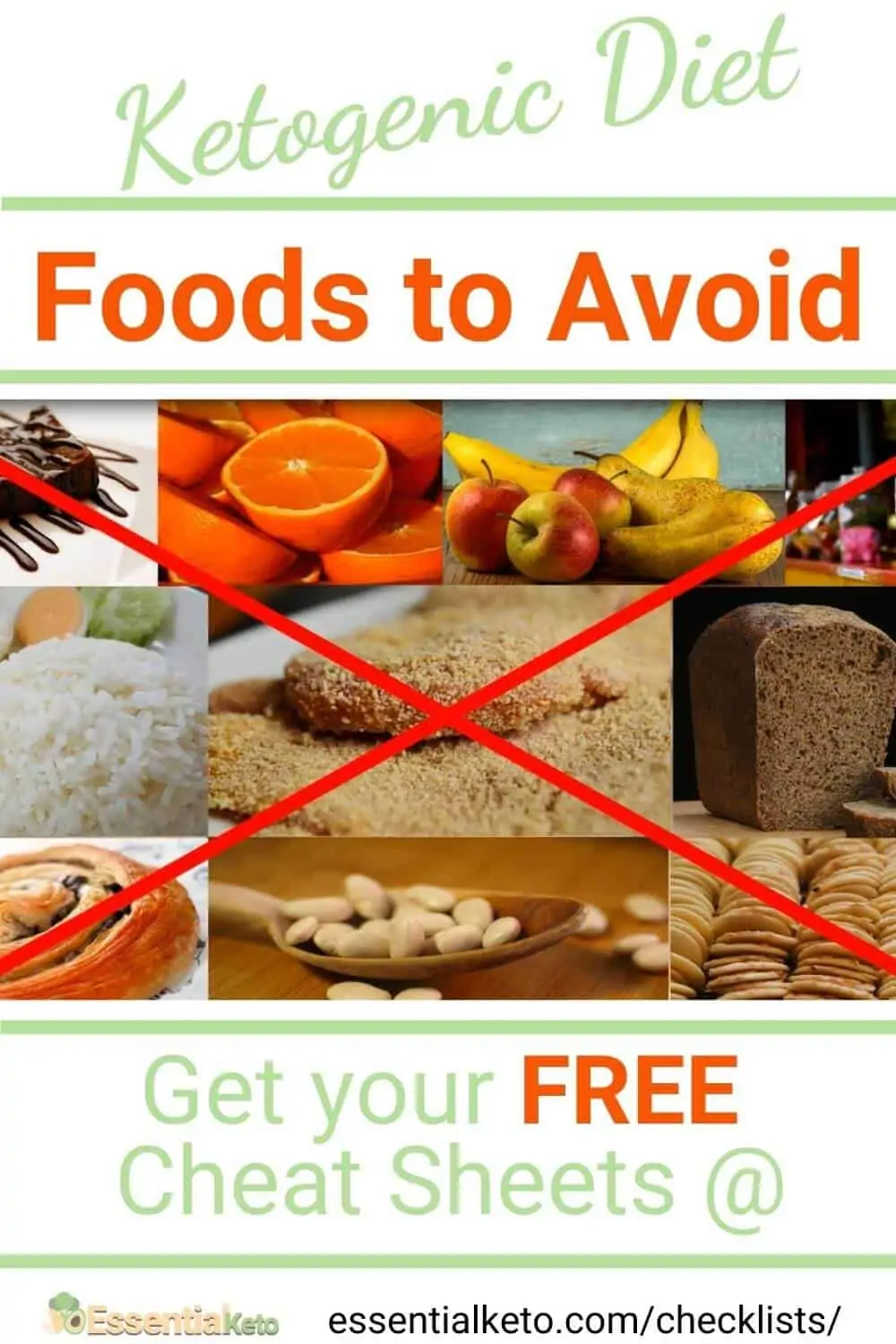 Food to avoid crossed out