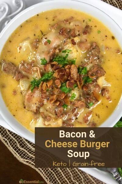 Bacon Cheeseburger Soup Recipe One Skillet Keto Essential Keto